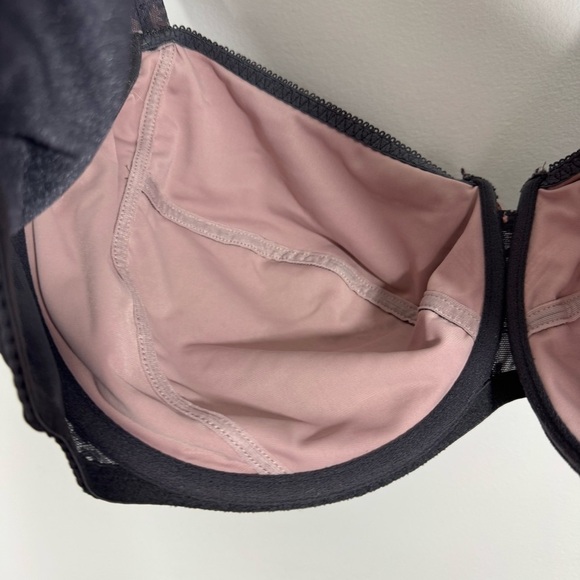 Rosa Faia Fleur Underwire Bra 44E Grey Pink Lace Overlay Anita Lingerie EUC - Picture 8 of 12